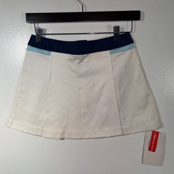 Vintage Dresses & Skirts - Deadstock NWT Vintage Skirt Small White Navy Blue Micromini Tennis Golf‎ 70s